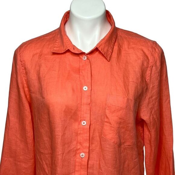 J. Crew Factory peach long sleeve button up shirt size L - Picture 2 of 14